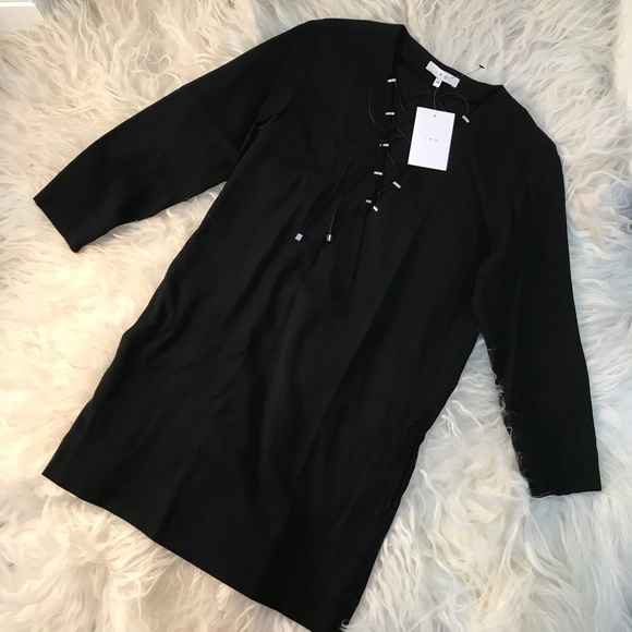 IRO Front Lace-Up Virgin Wool Blend Dress - Picture 2 of 11